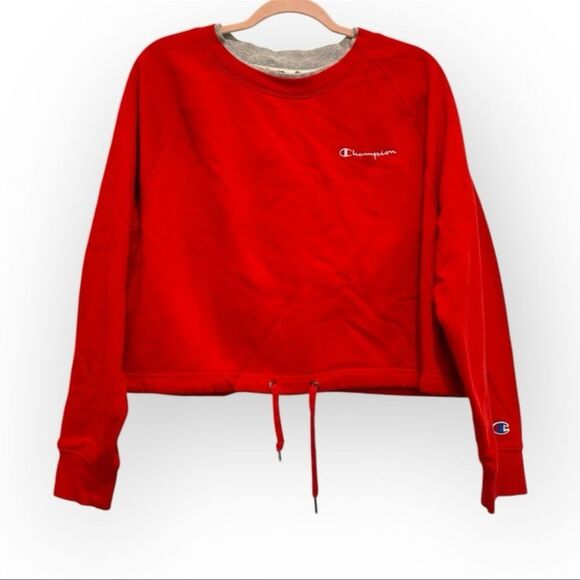 Champion Tops - Champion Women’s Campus Fleece Cropped Crew Sweatshirt | Red | Size Large